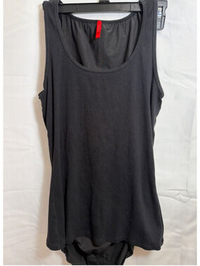 SPANX Black Ribbed Tank Top Shapewear XL Smooth Bodysuit Underwear Basic Layer